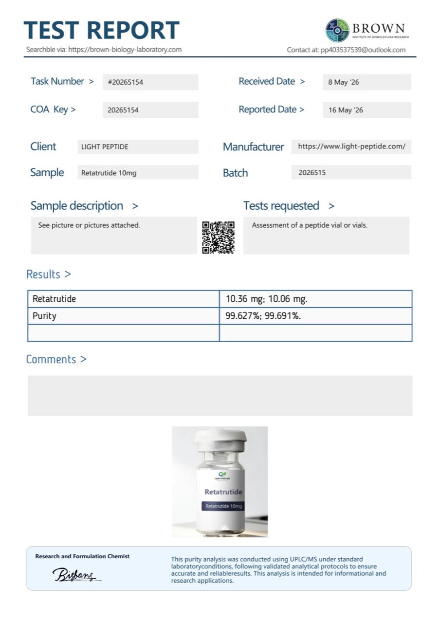Retatrutide Certificate of Analysis 1